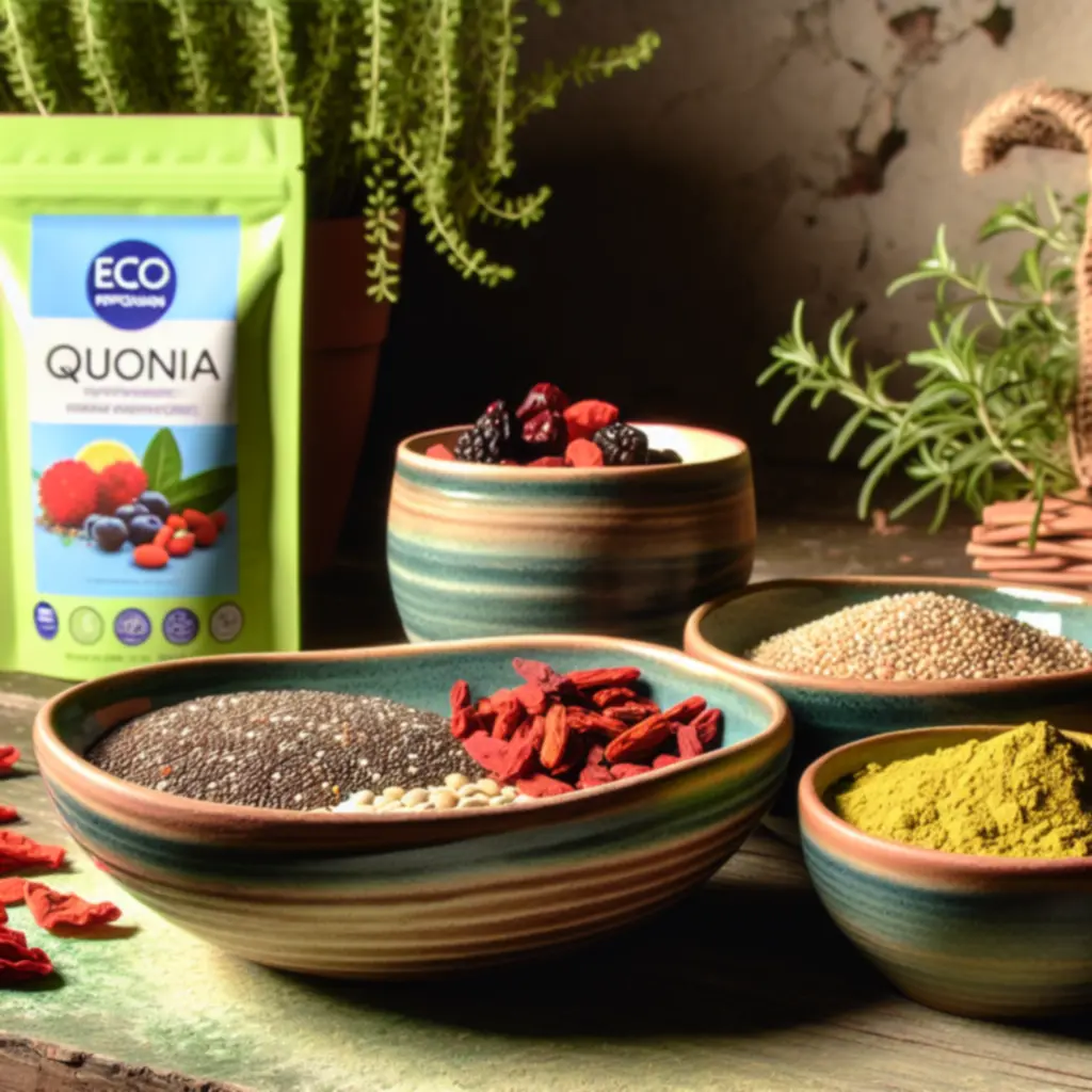 Miski z kolorowymi organicznymi superfoods, takimi jak nasiona, owoce i orzechy